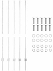 vidaXL Στήλες Φράχτη 10 pcs Ασημί 140 cm Επικαλυμμένος Χάλυβας