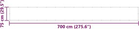 vidaXL Σήτα Μπαλκονιού Πορτοκαλί 75 x 700 εκ. 100% Πολυεστέρας Oxford