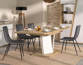 Insi Epura τραπέζι τραπεζαρίας επεκτεινόμενο 190/235x90x77εκ. Silva Oak / Λευκό 0021.GM77