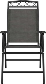 vidaXL Πτυσσόμενες καρέκλες 8 τεμ. Melange Grey Steel και Textilene