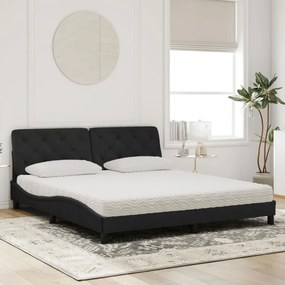 vidaXL Κρεβάτι με Στρώμα Μαύρο 180x200 εκ. Βελούδινο