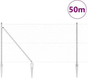 vidaXL Στύλος Περιφράξεων Ασημί 50 x 1 μ (25 χλστ. πλέγμα) Ατσάλι