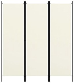 Διαχωριστικό Δωματίου με 3 Πάνελ Λευκό Κρεμ 150 x 180 εκ. - Λευκό
