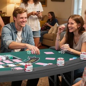 VEVOR 1828.8 mm Folding Poker Table Foldable 7 Player Casino Texas Holdem Table