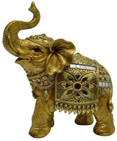 Διακοσμητικός Ελέφαντας 815098 19x9,5x24cm Gold Ankor Πολυέστερ
