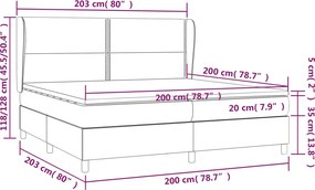 vidaXL Κρεβάτι Boxspring με Στρώμα Μπλε 200x200 εκ. Υφασμάτινο
