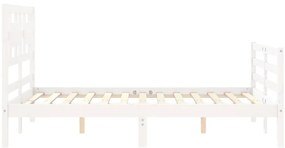 vidaXL Πλαίσιο Κρεβατιού με Κεφαλάρι Λευκό 120x200 εκ. Μασίφ Ξύλο