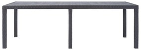 vidaXL Τραπέζι Κήπου Καφέ με Εμφάνιση Ρατάν 220x90x72 εκ. Πλαστικό