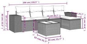 ΣΕΤ ΚΑΝΑΠΕ ΚΗΠΟΥ 6 ΤΕΜ. ΜΠΕΖ ΣΥΝΘΕΤΙΚΟ ΡΑΤΑΝ ΜΕ ΜΑΞΙΛΑΡΙΑ 3222498