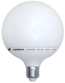 Λάμπα LED Globe Φ120 18W Ε27 IP 44 ματ LUMEN 13-272120180