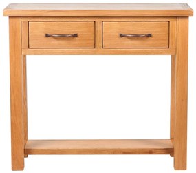 vidaXL Τραπέζι Κονσόλα με 2 Συρτάρια 83 x 30 x 73 εκ. Μασίφ Ξύλο Δρυός