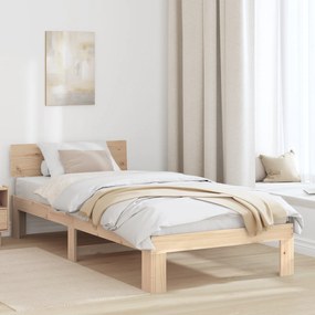 vidaXL Kρεβάτι  με κεφαλάρι 90x200 εκ. από μασίφ ξύλο πεύκου
