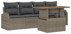 vidaXL Σετ Καναπέ Κήπου με μαξιλάρι 5 pcs Γκρι