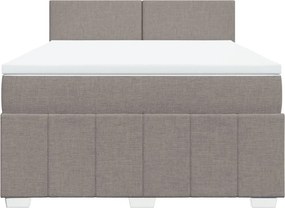 vidaXL Κρεβάτι Boxspring με Στρώμα Taupe 160x200 εκ. Υφασμάτινο