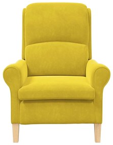 vidaXL Πολυθρόνα Κίτρινο 76 x 94 x 102 εκ. Βελούδο