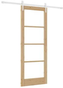vidaXL Ολισθητή Πόρτα Καφέ 78 x 202 εκ. Ξύλο και μέταλλο