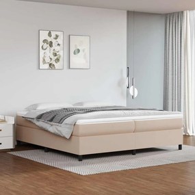 vidaXL Κρεβάτι Boxspring με Στρώμα Καπουτσίνο 200x200εκ.από Συνθ.Δέρμα