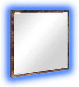 vidaXL Καθρέφτης Μπάνιου LED Καπνιστό Δρυς 40x8.5x37 εκ. Ξύλο