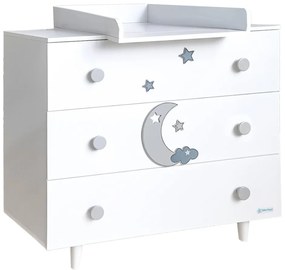 Παιδική Συρταριέρα - Αλλαξιέρα (90x53x85) Bebe Stars Azure White 450-12