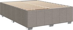 vidaXL Κρεβάτι Boxspring με Στρώμα Taupe 140x190 εκ. Υφασμάτινο