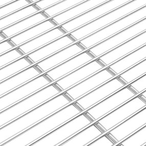 vidaXL Σχάρα μπάρμπεκιου Ασημί 60 x 60 cm Ανοξείδωτο ατσάλι