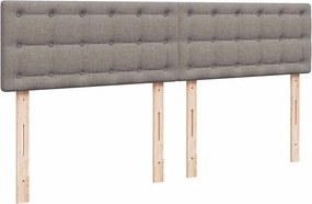 vidaXL Κρεβάτι Boxspring με Στρώμα Taupe 200x200 εκ. Υφασμάτινο