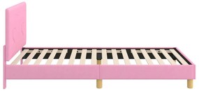 vidaXL Κρεβάτι Παιδικής Κρεβατοκάμαρας με Κεφαλάκι Ροζ 90 x 190 cm