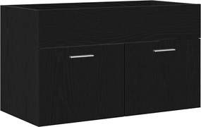 vidaXL Ντουλάπι νιπτήρα με αποθήκευση Μαύρη Οξυά Επεξεργασμένο ξύλο