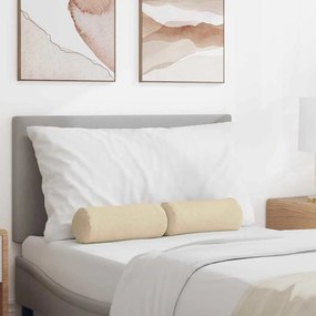 vidaXL Μαξιλάρια Στήριγμα 2 pcs Κρεμ Ø 15 x 40 εκ ύφασμα