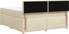 vidaXL Κρεβάτι box spring με στρώμα Κρεμ 140 x 200 cm Ύφασμα