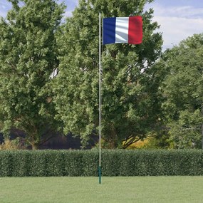 vidaXL Γαλλική Σημαία και Ιστός 6,23 μ. από Αλουμίνιο