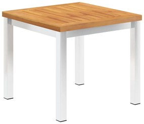 vidaXL Τραπεζάκι Κήπου 45x45x38 εκ. Μασίφ Ξύλο Ακακίας / Ανοξ. Ατσάλι