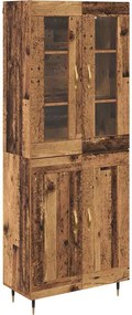 vidaXL Highboard 2 pcs Παλιό ξύλο Επεξεργασμένο ξύλο