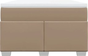 vidaXL Κρεβάτι Boxspring με Στρώμα Καπουτσίνο 120x190εκ.από Συνθ.Δέρμα