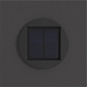 vidaXL Ηλιακό LED Φως Δρόμου 2 pcs Μαύρο Κρύο Ρολαρισμένο Χάλυβα