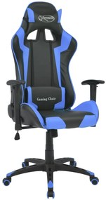 vidaXL Καρέκλα Γραφείου Racing Ανακλινόμενη Μπλε από Συνθετικό Δέρμα