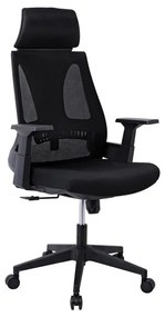 BF8750 Πολυθρόνα Γραφείου Διευθυντή, Mesh Μαύρο, Ύφασμα Μαύρο 65x64x117/127cm ΕΟ608,1