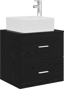 vidaXL Επιτοίχια Λεκάνη Έπιπλο Μαύρη Δρυς 49,5 x 41 x 63 εκ