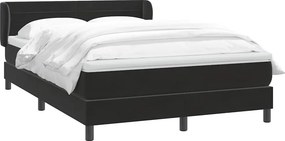 vidaXL Κρεβάτι Boxspring με Στρώμα Μαύρο 160x210 εκ. Βελούδινο
