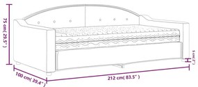 Καναπές Κρεβάτι με Στρώμα Ανοιχτό Γκρι 90 x 200 εκ. Υφασμάτινο - Γκρι