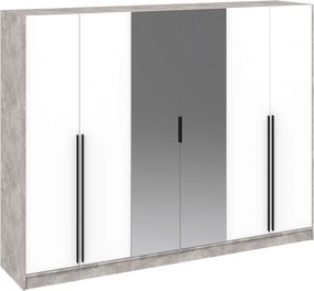 Εξάφυλλη Ντουλάπα SELORA Σκυρόλευκο 270x60x210