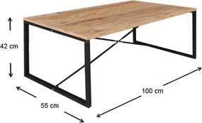 Τραπεζάκι σαλονιού Harte Megapap χρώμα pine oak 100x55x42εκ.