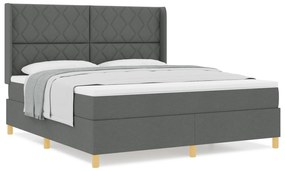 vidaXL Κρεβάτι Box Spring με Στρώμα  Γκρι 180x200 εκ ύφασμα