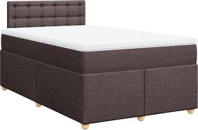 vidaXL Κρεβάτι Boxspring με Στρώμα Σκούρο Καφέ 120x190 εκ Υφασμάτινο