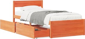 vidaXL Σκελετός Κρεβ. Χωρίς Στρώμα Καφέ Κεριού 90x200 εκ Μασίφ Πεύκο