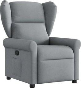vidaXL Πολυθρόνα Ανακλινόμενη Ανοιχτό Γκρι Υφασμάτινη