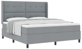 vidaXL Κρεβάτι με Στρώμα Γκρι Ανοιχτό 180x200 εκ. Υφασμάτινο