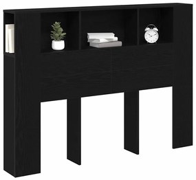vidaXL Κρεβάτι με Κεφαλάρι Μαύρη δρυς 140 x 19 x 104.5 εκ.