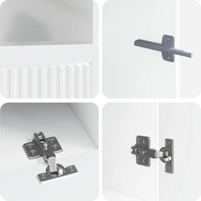 vidaXL 5 Τεμάχια LED Τηλεοπτικού Ντουλαπιού Γυαλιστερό Λευκό