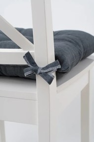 Stewehome Μαξιλάρι καθίσματος με δέσιμο σετ από γκρι και λευκό ύφασμα 40x40 cm